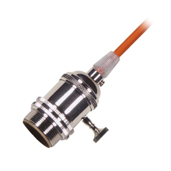 Satco 82346 - 1/8 IPS Cap Polished Nickel 4 Piece Prewired On/Off Lampholder with Uno Ring (80-2346)