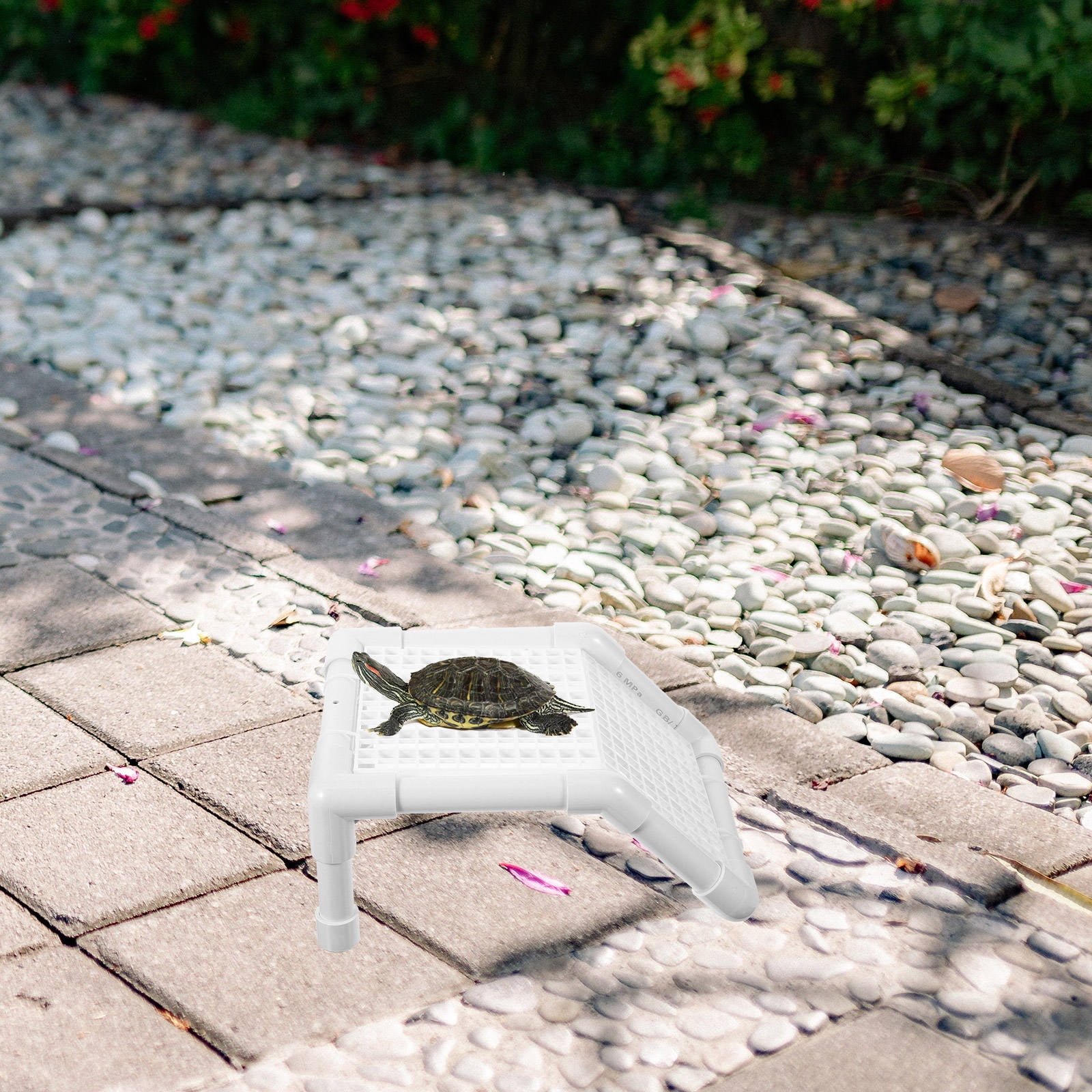 OUNONA Aquatic Turtle Basking Platform, White Plastic Reptile Accessory for Turtle Habitat, Aquarium, and Terrarium