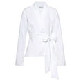 thumbnail image 4 of LASCANA Women's Lapel Wrap Blouse Shirt Front Bow, 4 of 5