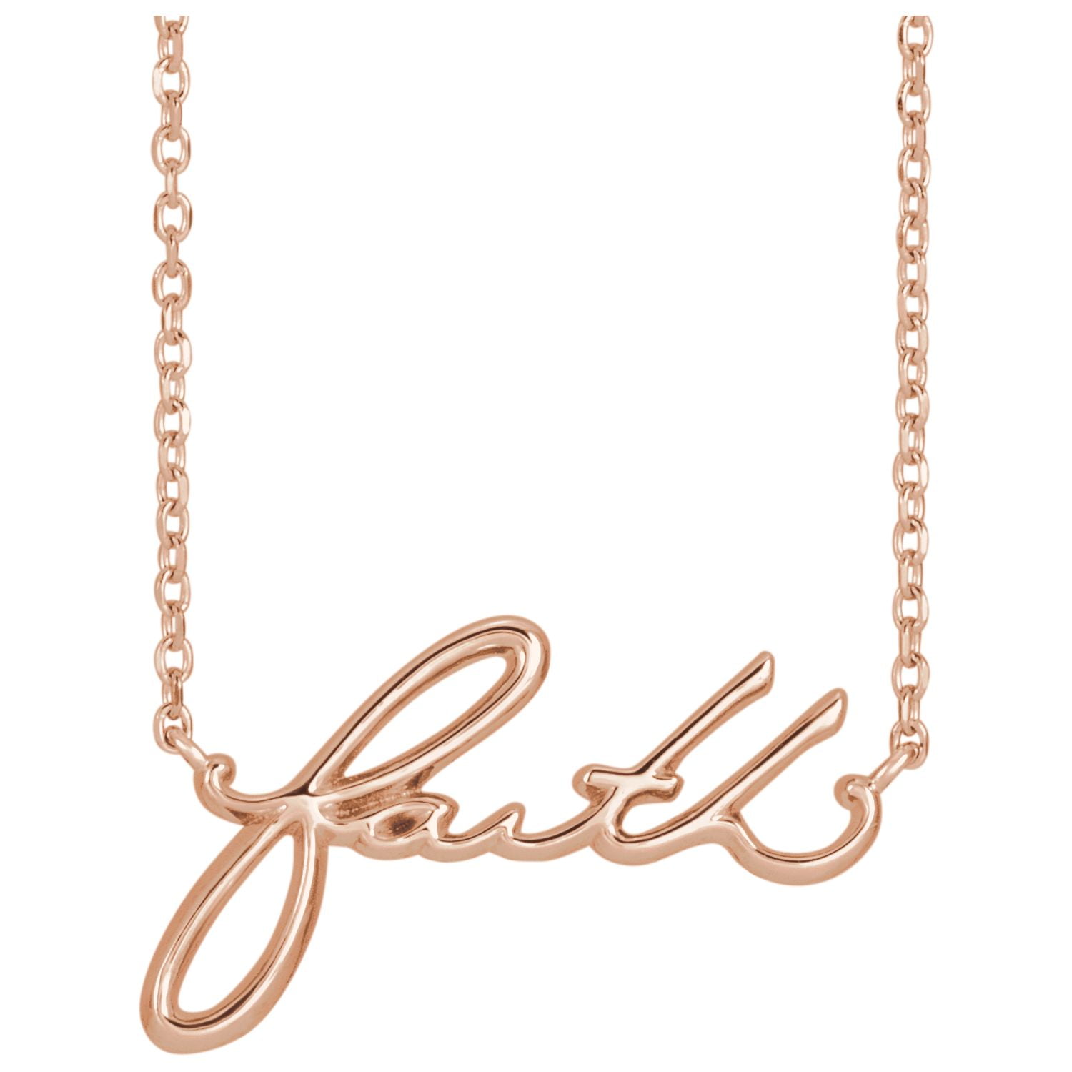 Diamond2Deal 14K Rose Gold Faith 16" Necklace