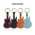 thumbnail image 4 of Leather Guitar Picks Holder Case Bag Guitar Shape with Key Ring 5pcs Celluloid Guitar Picks String Instrument Accessories, 4 of 5