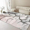 thumbnail image 2 of Gray Pink Ink Graffiti Area Rugs Gradient Irregular Crack Marble Entryway Rug Short Pile Non-Slip Soft Washable Indoor Carpet for Living Room Bedroom 4x6ft, 2 of 6