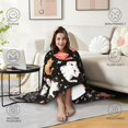 thumbnail image 4 of Colorful Cat Wearable Blanket Hoodies for Women Men Adults Cat Lovers Cozy Plush Cartoon Cats Hooded Blankets for Bedding Office Decor Birthday Gifts 60X80 Inch, 4 of 5