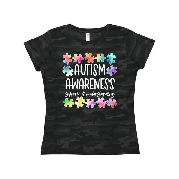 Inktastic Autism Awareness Support and Understanding Puzzle Pieces Women's T-Shirt