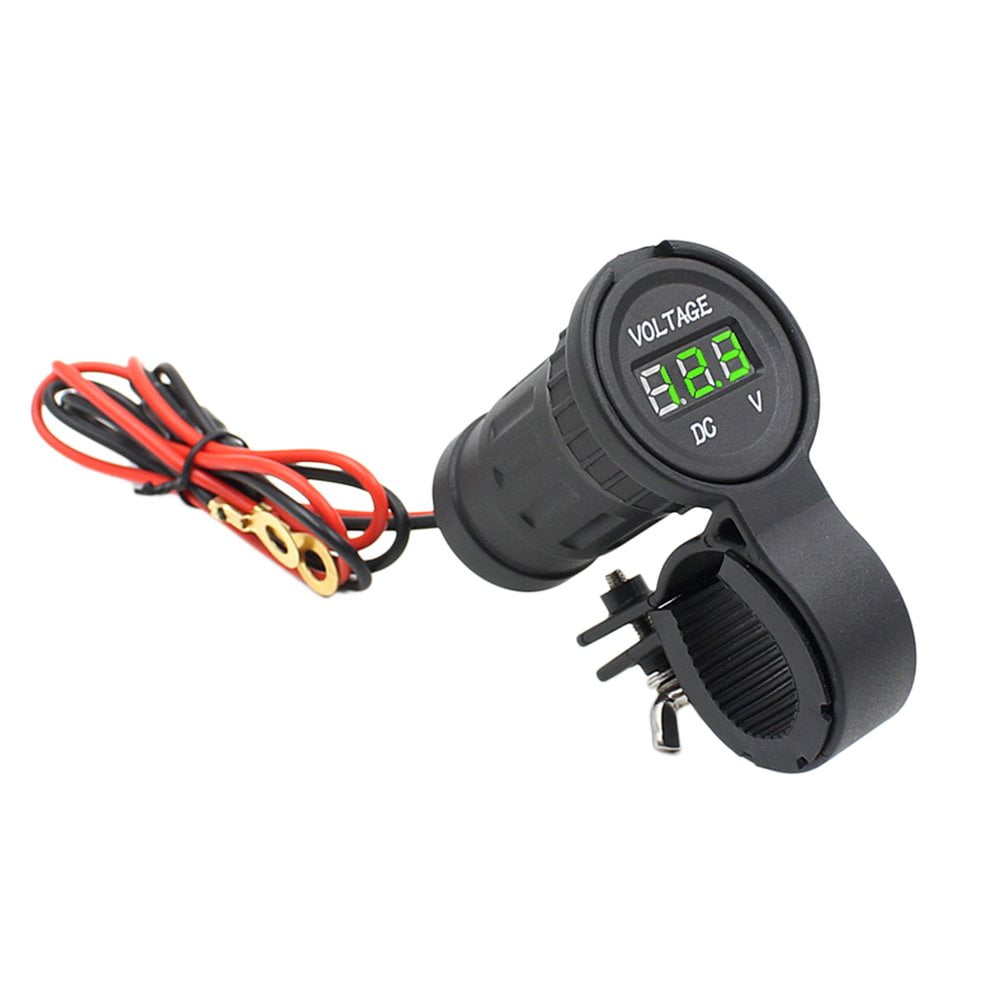 HEMU FASHION Motorcycle Voltmeter Waterproof Handlebar Mount LED