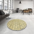 thumbnail image 3 of Ahgly Company Indoor Round Abstract Brown Abstract Area Rugs, 5' Round, 3 of 6