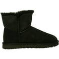 thumbnail image 2 of Ugg Women's Mini Bailey Button II Black High-Top Sheepskin Boot - 6M, 2 of 3