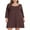 Coffee, variant on Casual Plus Size Dresses 3/4 Sleeve Loose Fits Dress Crew Neck Flowy Swing with Pockets Coffee_1X