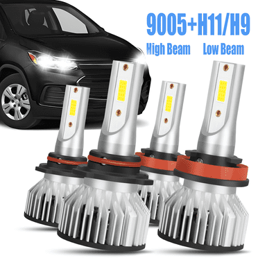 For Chevy Trax 2013-2018,2019,2020 LED Headlight 7600LM Kits Bulbs Combo Hi-Lo Bulbs 4x 9005 H11 Super Bright 6000k Halogen Replacement