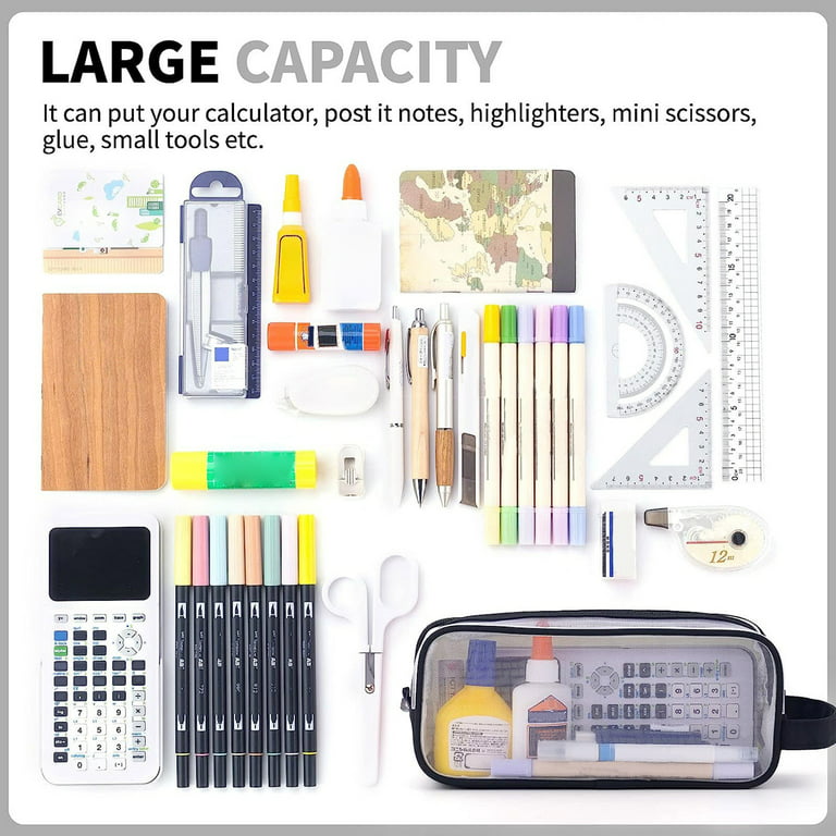 Lzobxe School Supplies Clearance Pencil Pouch High-capacity Canvas Pencil  Case Stationery Box For Middle Students