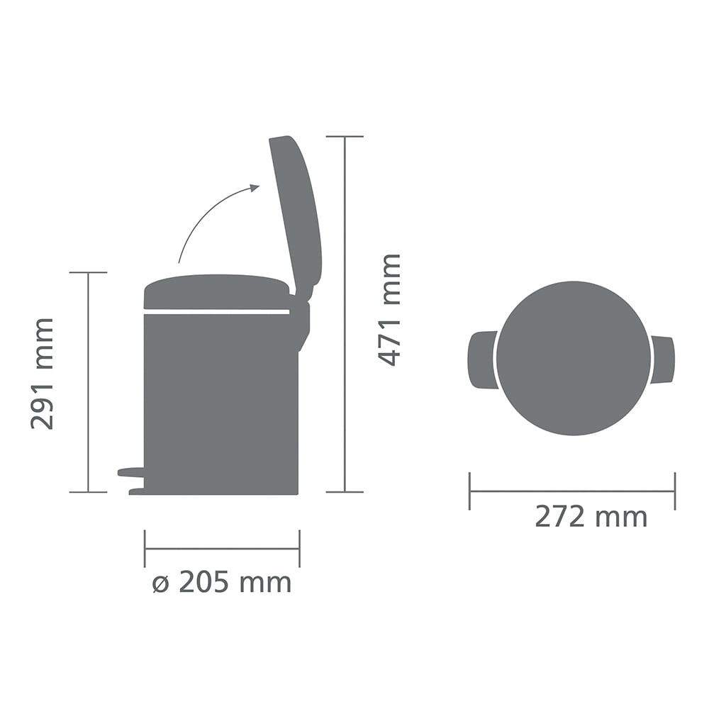 Brabantia NewIcon Step Can, 1.3 Gallon (5L)