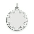 thumbnail image 1 of Beautiful Sterling Silver Rhod-plated Eng. Rnd Polish Front/Satin Back Disc Charm, 1 of 2