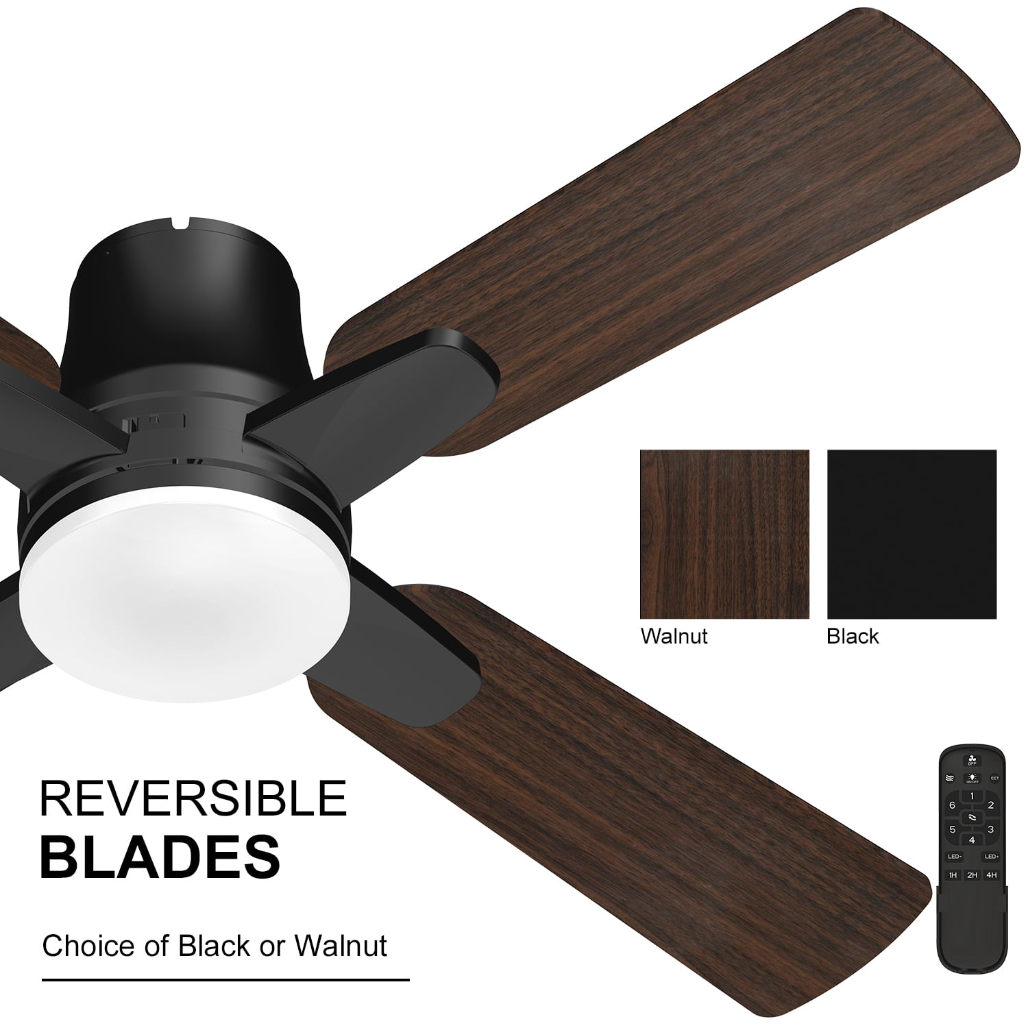 Mainstays 42 inch Hugger Ceiling Fan with LED Light and Remote