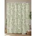 thumbnail image 4 of Shower Curtain Sage Green Floral Branch Bathroom Curtains with Hooks, Waterproof Fabric Vintage Flower Thread Bath Shower Curtains Set for Bathroom Bathtubs Decor 72x72 Inch, 4 of 8