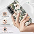 thumbnail image 5 of SaniMore for Samsung Galaxy S24 Case, Flexible TPU Magnetic Cover Support Wireless Charging Slim Flower Grass Pattern Shockproof Protective Shell for Ladies Women Girls, White Flowers, 5 of 8