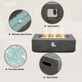 thumbnail image 3 of Naga Bahna 2-Piece Propane Fire Pit Table Set w Tank Table, 48-Inch Outdoor Gas Fire Table 50,000BTU, Rectangle Firepit for Patio, Modern Black Terrazzo with Slate-Texture Finish, 3 of 7