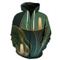 thumbnail image 1 of Sudadera con capucha y cremallera para hombre, diseño de hojas de plantas tropicales, estilo hip hop, informal, divertida, de manga larga, estilo urbano, estilo Harajuku, con estampado 3D, 1 of 6