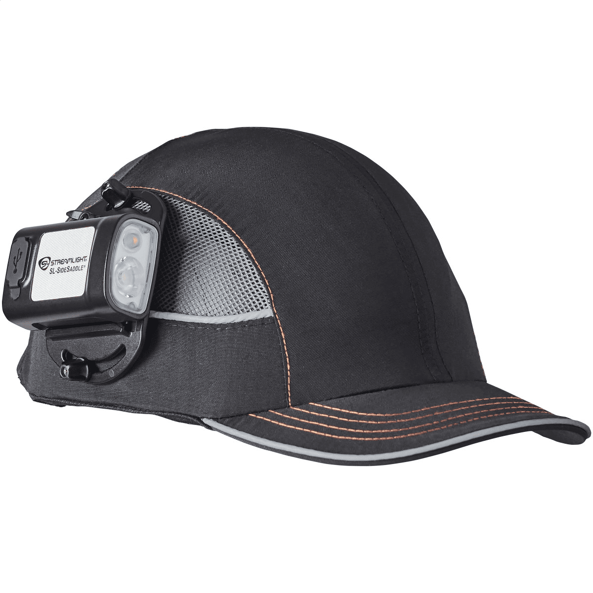 Streamlight SL-SideSaddle USB Hard Hat and Helmet Light - Includes polymer battery, USB-C cord and (1) hat mount - Black