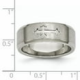 thumbnail image 6 of Titanium Cross Design 8mm Satin Beveled Edge Band, 6 of 11