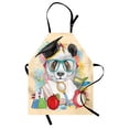 thumbnail image 1 of Animal Apron Panda Goes to School Humor Education Hipster with Glasses Books Pen Graphic Art, Unisex Kitchen Bib Apron with Adjustable Neck for Cooking Baking Gardening, Multicolor, by Ambesonne, 1 of 3