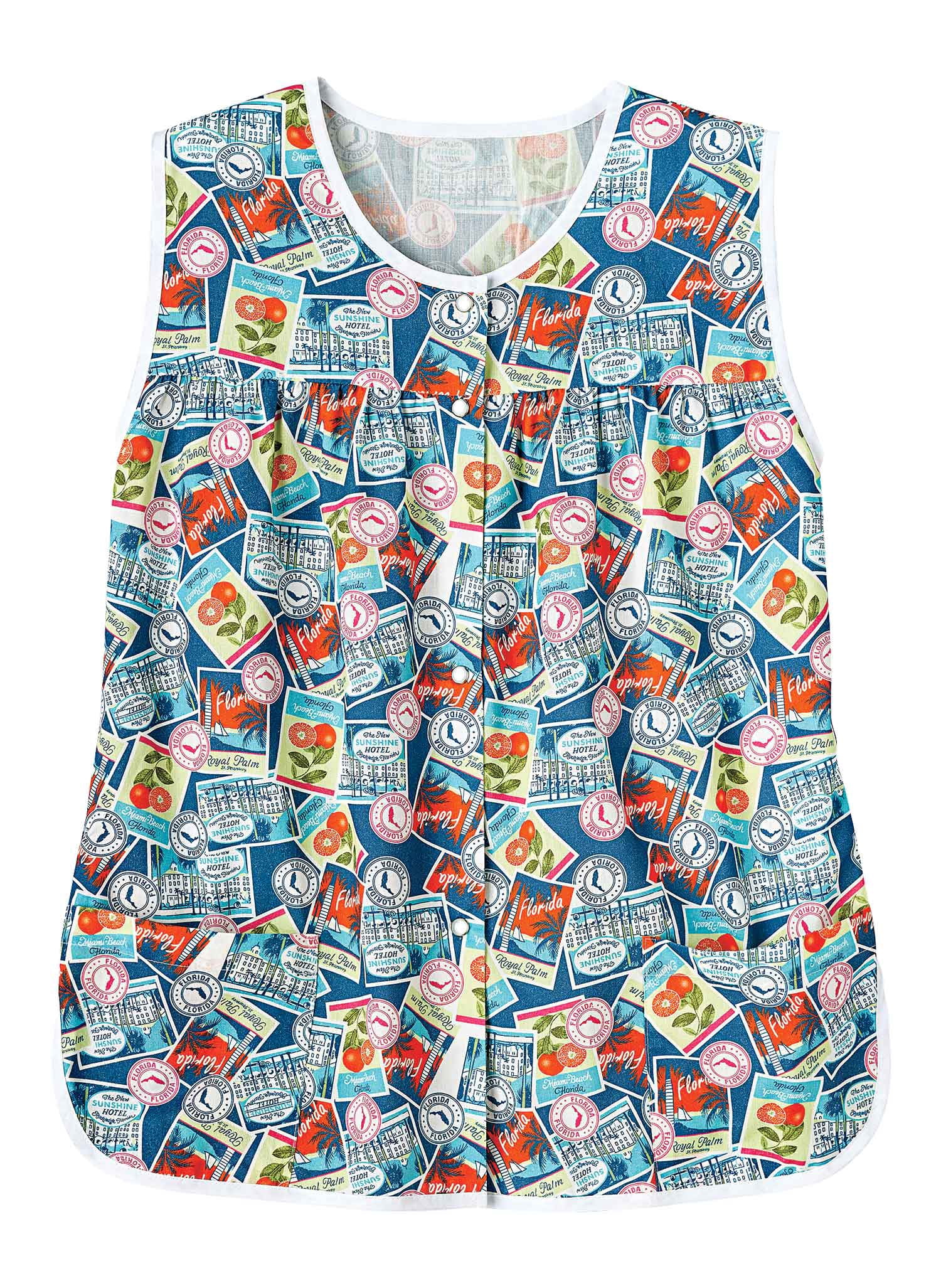 AmeriMark Easy-Care Snap Front Cobbler Aprons Vest with Two Patch Pockets  Postcards LG - Walmart.com