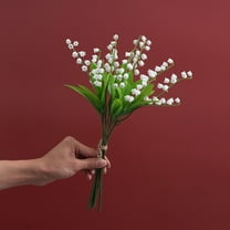 Arkzeo 10pcs Feeling Simulation Lily Of The Valley Flowers Wedding Home Party Decor DIY Craft Wreath Christmas Artificial Flower Decora