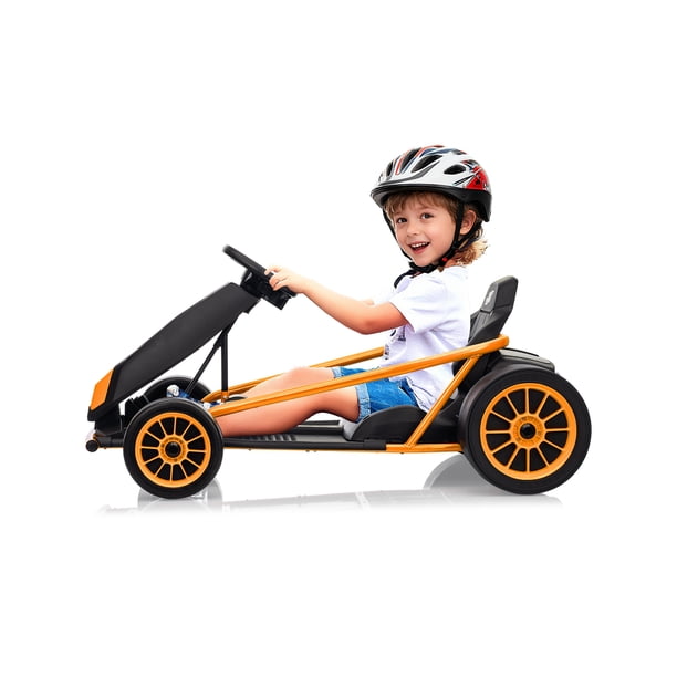 Go Kart eléctrico 24V para niños 8-12 años - Motores dobles 300W - Batería 9Ah - Velocidad hasta 13km/h - Arranque lento - Asiento XL y chasis metálico - Música y claxon - Carga máx. 70kg