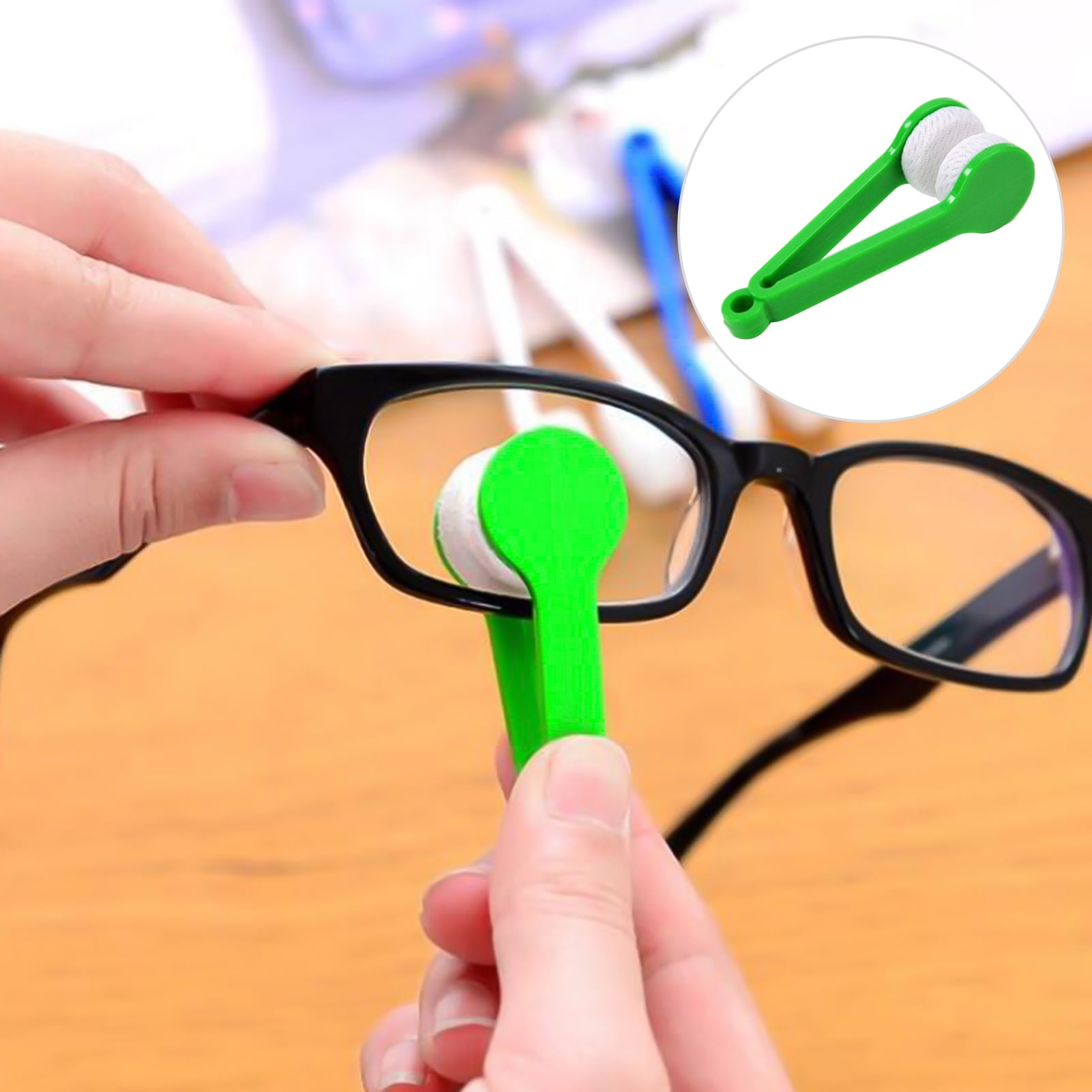 Pontos 10Pcs Eyeglass Cleaner Physical Attachable Microfiber Mini Wipe Soft Cleaner for Home