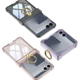 thumbnail image 7 of ELEHOLD Clear Case for Samsung Galaxy Z Flip 7 with Ring Holder, Shockproof Shock-Absorbent Ring Holder Hinge Protection Cover Lightweight Anti-Scratch Protective Case,Green, 7 of 7