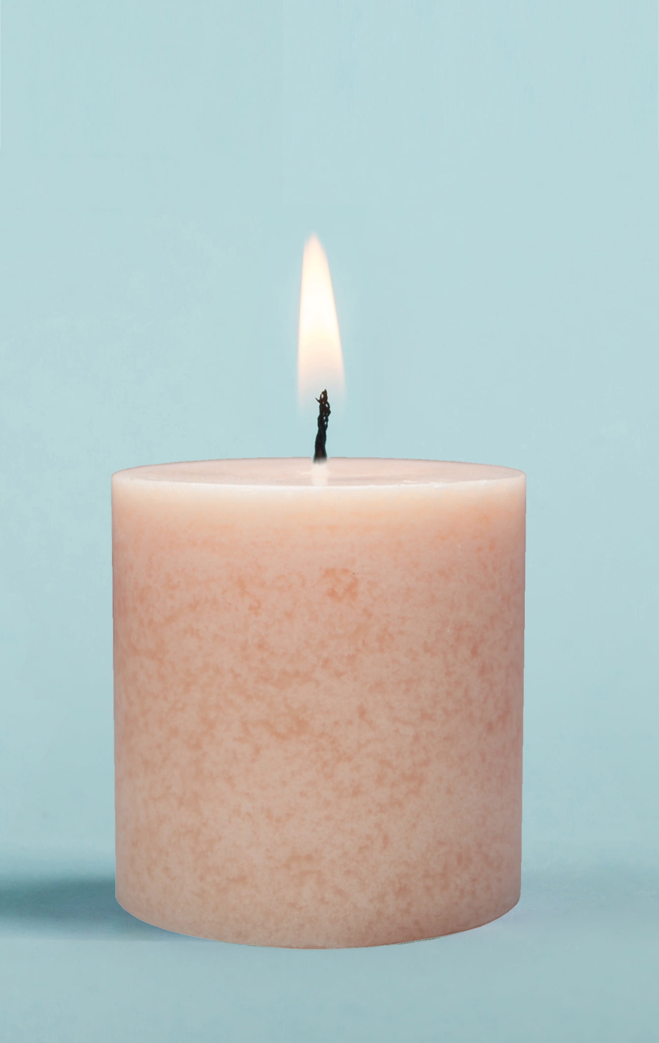 Mainstays Scented Mottled Pillar Candle, 3 x 3 inches, Pink, Peach & Mango