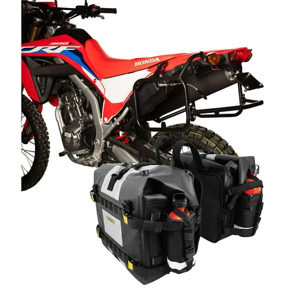 Tusk Pannier Racks with Nelson Rigg Hurricane Dry Saddlebags Black For Honda CRF300L Rally (ABS) 2021-2024