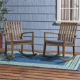 thumbnail image 4 of Noble House Colmena Outdoor Acacia Wood Rocking Chair in Gray (Set of 2), 4 of 13