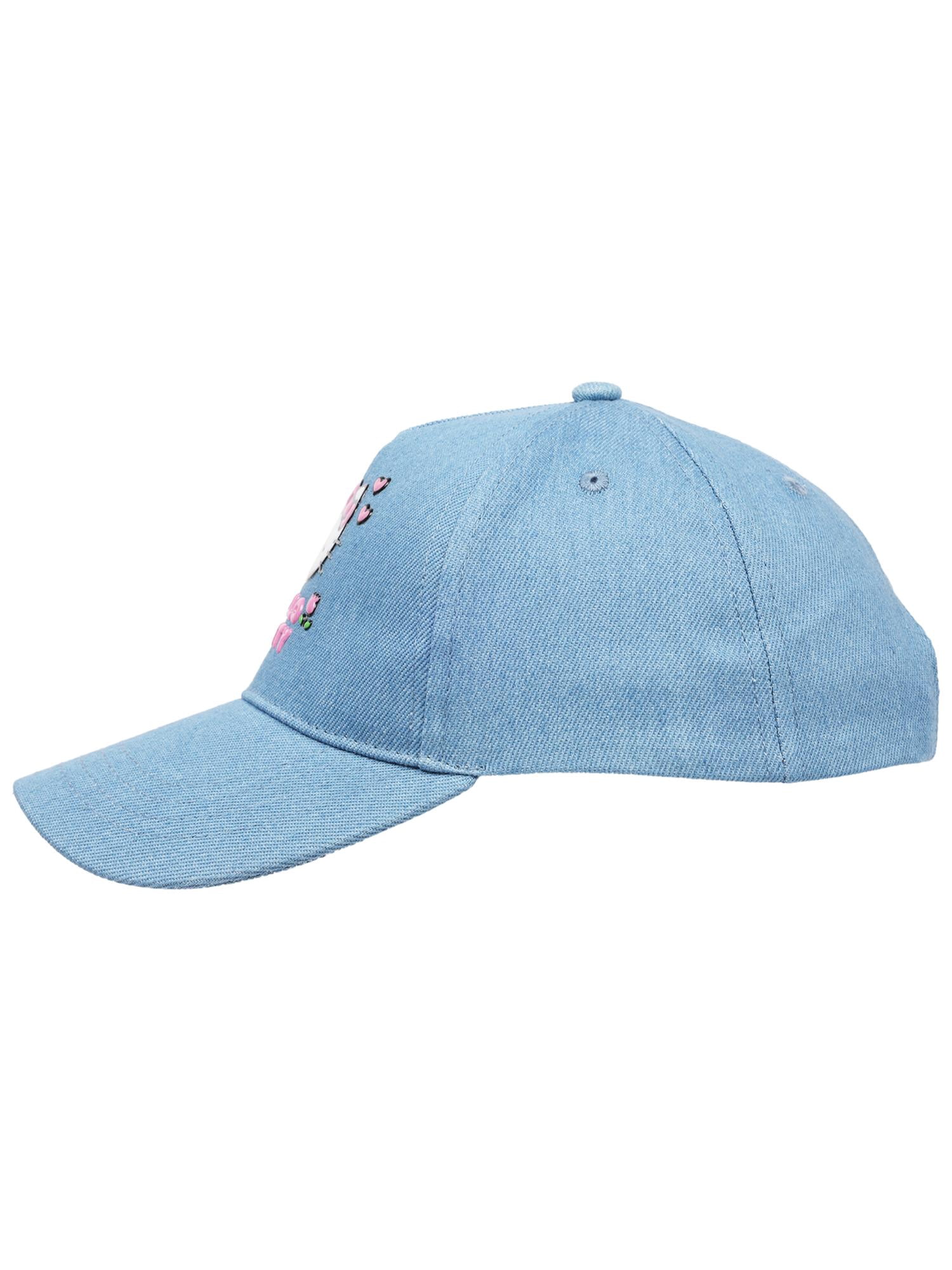 Hello Kitty Girls Character Denim Hat with Puff Patch, One Size Fits Most