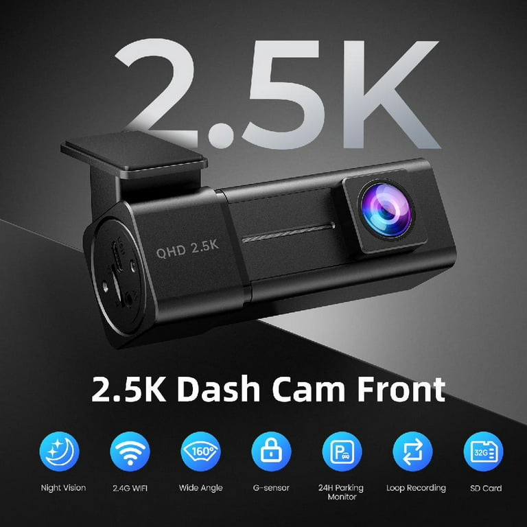 Dash Cam Front 2K WiFi, GOODTS Dash Camera for Cars, Dashcam Car Camera  with 1.5-Inch Screen, Dashboard Camera with App Control, G-Sensor, Parking