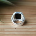 thumbnail image 3 of Black Onyx Ring, 925 Silver Ring, Square Cut Gemstone, Prong Setting Ring, Men's Signet Ring, Genuine Ring, Boho Ring, Cocktail Silver Ring, 3 of 5