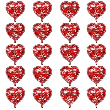 Masteelf  20 Pcs Love Aluminum Film Balloon Party Heart Balloons Neon