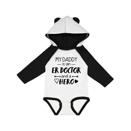 

Inktastic My Daddy is an ER Doctor and a Hero Gift Baby Boy or Baby Girl Long Sleeve Bodysuit