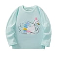 thumbnail image 2 of Spazoro Kids Girls Shirts Tee, Crew Neck Long Sleeve Cute Print 2025 Casual Loose Tops for Child Girls Blue Size 6 T, 2 of 7