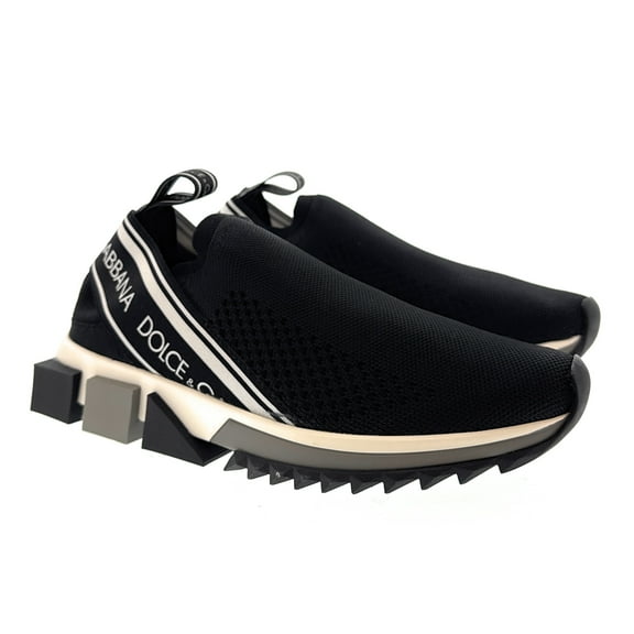 Dolce & Gabbana Black Logo Knit Slip On Sneakers-EU35 for womens