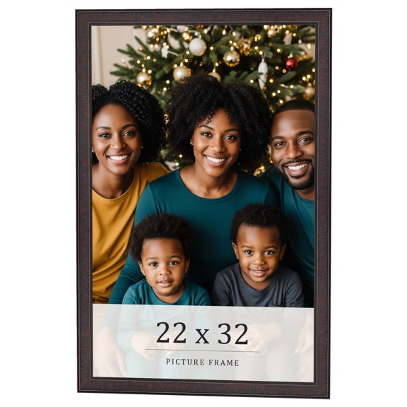 22x32 Rustic Brown Real Wood Picture Frame Width 0.75 inches | Interior Frame Depth 0.5 inches |