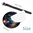 thumbnail image 5 of 2Pcs Leather Round Galaxy Cruise Luggage Tag with Privacy Cover and Name ID Tag - Suitable for Travel Handbags Backpacks School Bags Luggage Tags, 5 of 7