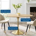 thumbnail image 5 of Modway Lippa 48" Oval Wood Dining Table in Gold Natural, 5 of 6