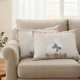 thumbnail image 3 of Outdoor Waterproof Pillow Covers Happy Easter Words on Linen Decorative Throw Pillow Protectors,Pillowcase Cushion Cases for Patio Sofa Garden Couch,20x12in,Pack of 2, 3 of 14