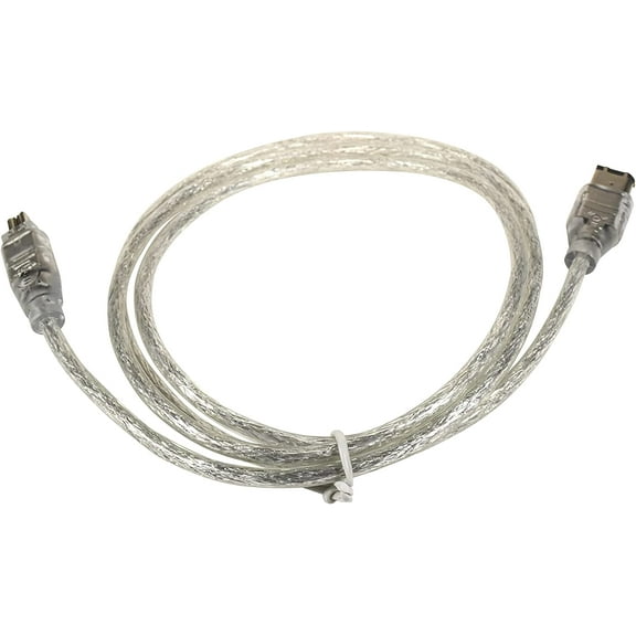 HQRP FireWire Cable / Cord compatible with JVC VC-VDV206U IEEE 1394 4pin to 6pin Replacement
