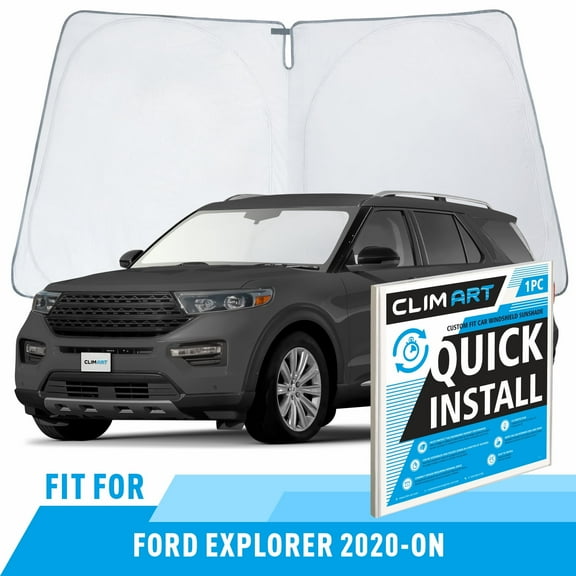 CLIM ART Windshield Sun Shade for Ford Explorer 2020-2026, Custom-Fit Foldable Car Sunshade, Vehicle Sun Protector, Front Auto Windshield Cover, Car accessories - WS5021