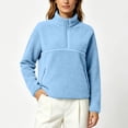 thumbnail image 7 of Caywon Cozy Women's Half Zip Fleece Sweatshirt with Stand Collar and Kangaroo Pocket, Loose Fit Long Sleeve Pullover for Fall and Winter, 7 of 7