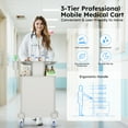 thumbnail image 4 of Rocita Mobile Trolley Cart, Portable Rolling Cart Medical Cart Trolley Beauty Storage Platform Carts with 110lbs Load, 3 Drawers and Curved Handle, 4 of 9
