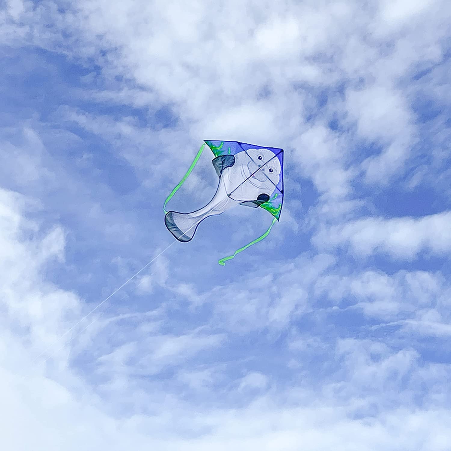 In the Breeze 3333 — Manatee 45" Fly-Hi Kite — Easy Flying Single Line Sea Life Kite for Kids and Adults