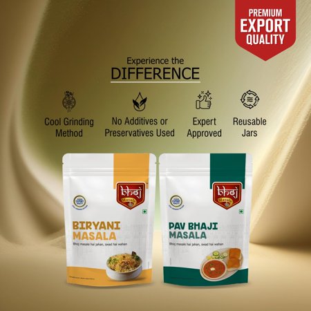 Organic Pav Bhaji + Biryani Masala Powder By Bhoj Masale 200gm, 7.0 Ounce | Pack Of 2