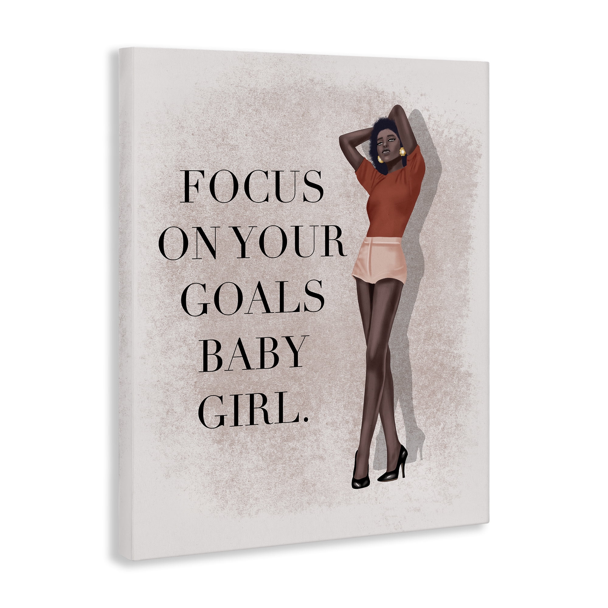 Stupell Industries Focus On Goals Girl People Painting Wrapped Canvas Art Print Wall Art, 16 x 20